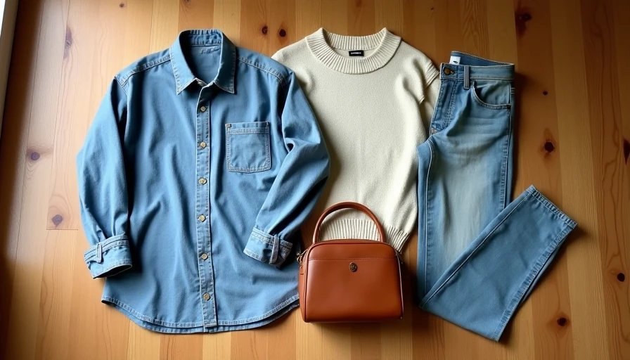 Thrifted streetwear pieces with chambray shirt baggy jeans and knit