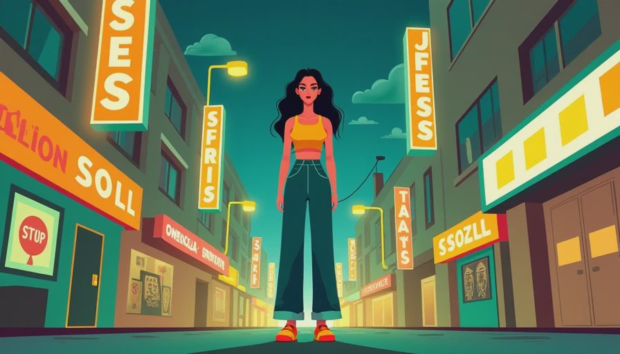 Visual context for baggy jeans and crop top outfit